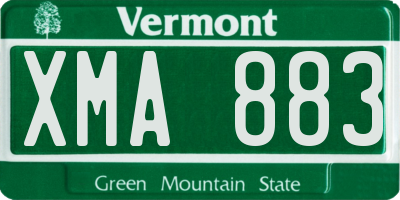 VT license plate XMA883