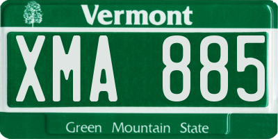VT license plate XMA885