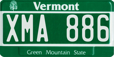 VT license plate XMA886