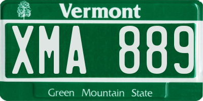 VT license plate XMA889
