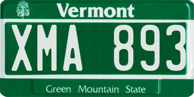 VT license plate XMA893
