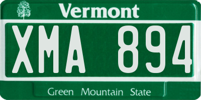 VT license plate XMA894
