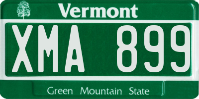 VT license plate XMA899
