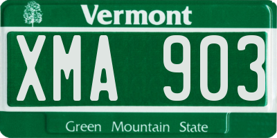 VT license plate XMA903