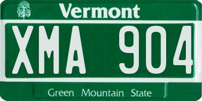 VT license plate XMA904