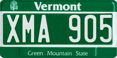 VT license plate XMA905