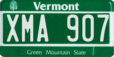 VT license plate XMA907