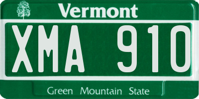 VT license plate XMA910
