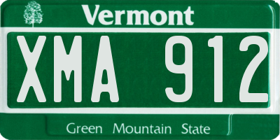 VT license plate XMA912
