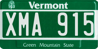 VT license plate XMA915