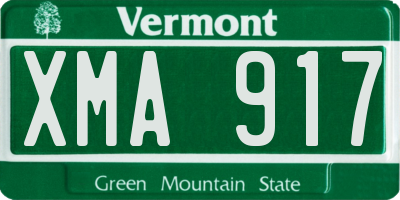 VT license plate XMA917