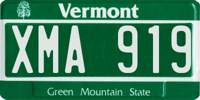 VT license plate XMA919