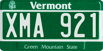 VT license plate XMA921