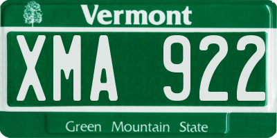 VT license plate XMA922