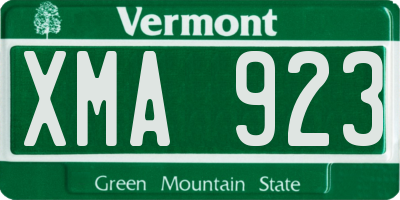 VT license plate XMA923