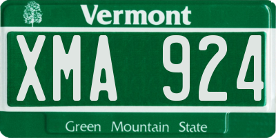 VT license plate XMA924