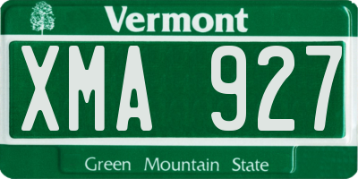 VT license plate XMA927