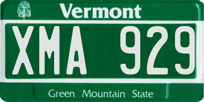 VT license plate XMA929