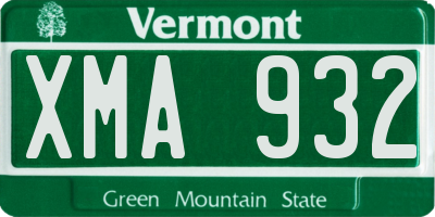 VT license plate XMA932