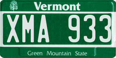 VT license plate XMA933