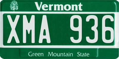 VT license plate XMA936