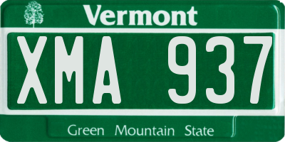 VT license plate XMA937