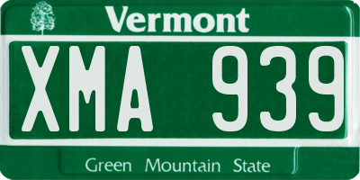 VT license plate XMA939