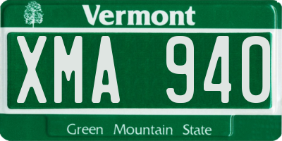 VT license plate XMA940