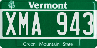 VT license plate XMA943