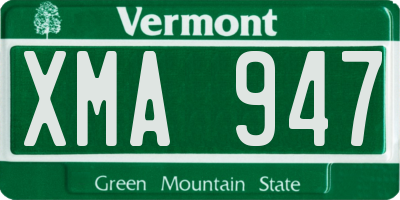 VT license plate XMA947