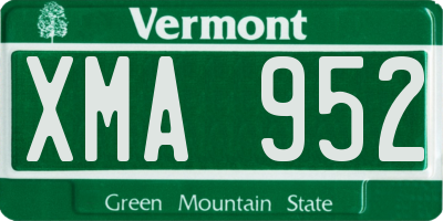 VT license plate XMA952