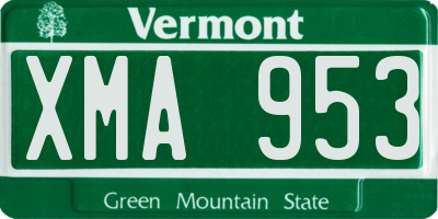 VT license plate XMA953