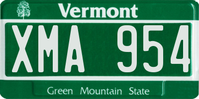 VT license plate XMA954