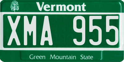 VT license plate XMA955