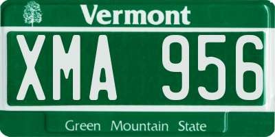 VT license plate XMA956