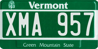 VT license plate XMA957