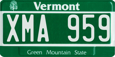 VT license plate XMA959