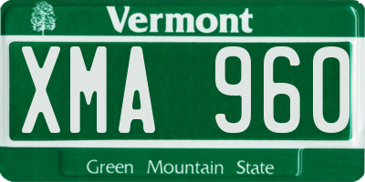 VT license plate XMA960