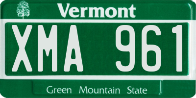 VT license plate XMA961