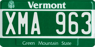 VT license plate XMA963
