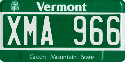 VT license plate XMA966