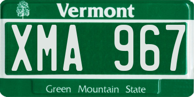 VT license plate XMA967
