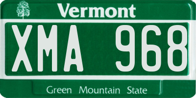 VT license plate XMA968