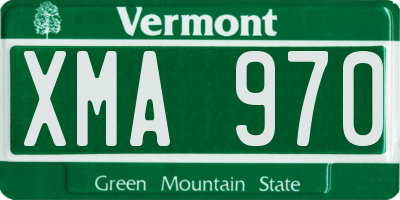 VT license plate XMA970