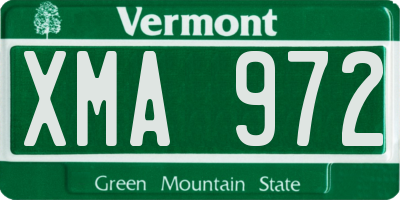 VT license plate XMA972
