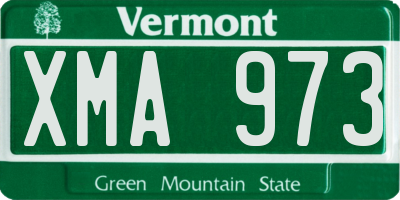 VT license plate XMA973