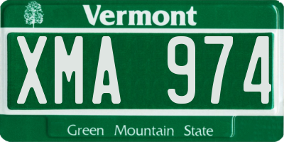 VT license plate XMA974