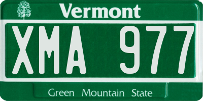 VT license plate XMA977