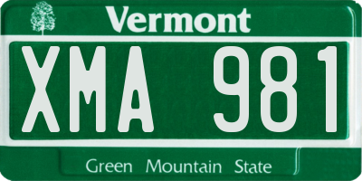 VT license plate XMA981