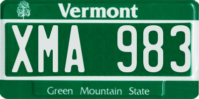 VT license plate XMA983